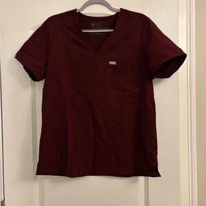 FIGS Women’s Burgundy Catarina Scrub Top